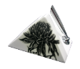 The Classic Black And White Trangle Card Holder Hand Painted Bunga Kantan c/w Pen Holder.